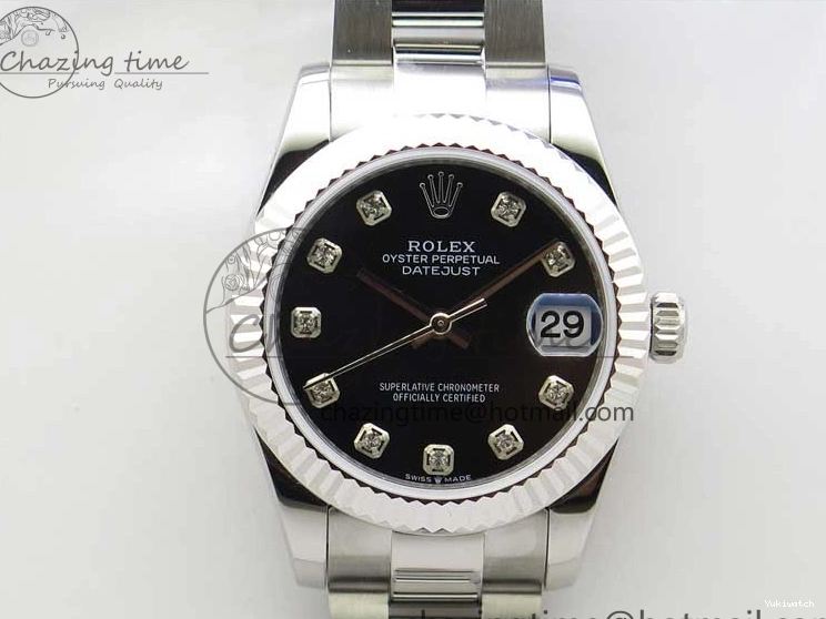 278271 Datejust Maker Edition Best SS Oyster BP 31mm Bracelet Black on Crystal Dial 1223
